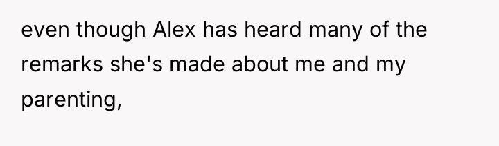 even though Alex has heard many of the remarks she's...
