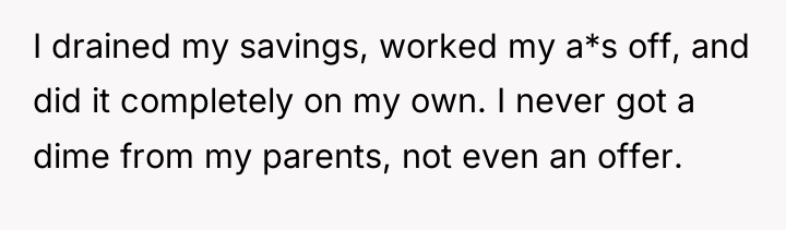 I drained my savings, worked my a*s off, and did...