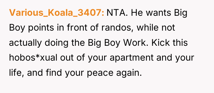Various_Koala_3407 NTA. He wants Big Boy points in front of...