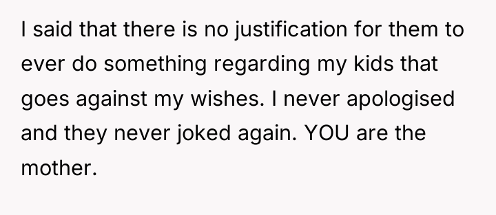 I said that there is no justification for them to...