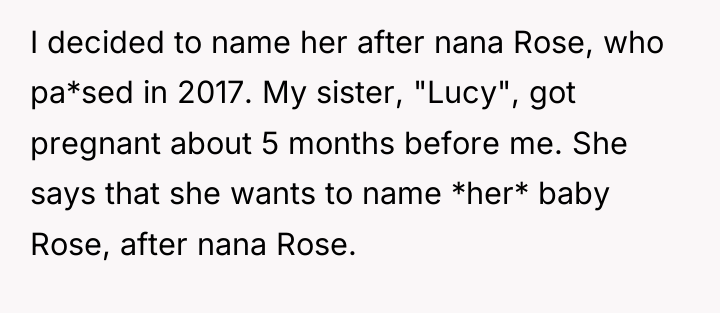 I decided to name her after nana Rose, who pa*sed...
