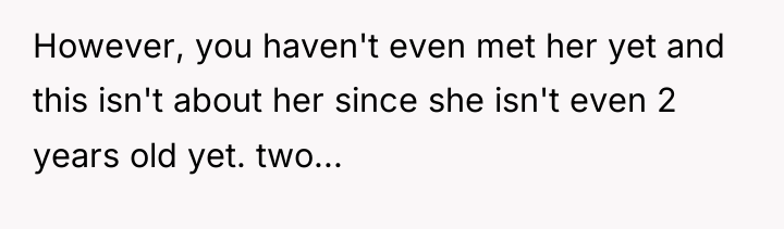 However, you haven't even met her yet and this isn't...