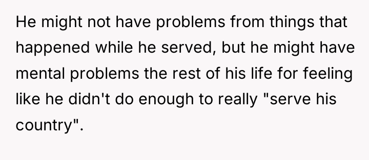 He might not have problems from things that happened while...