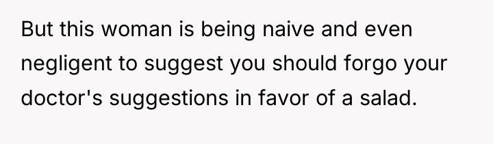 But this woman is being naive and even negligent to...