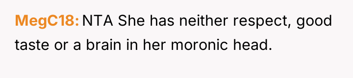MegC18 NTA She has neither respect, good taste or a...