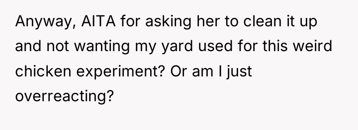 Anyway, AITA for asking her to clean it up and...