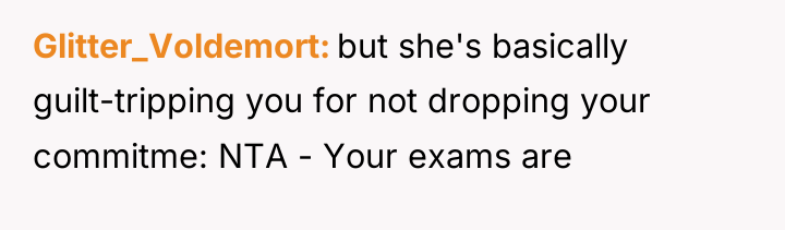 Glitter_Voldemort but she's basically guilt-tripping you for not dropping your...