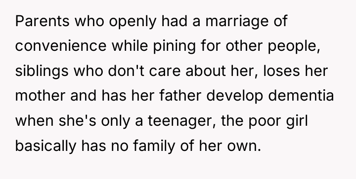 Parents who openly had a marriage of convenience while pining...