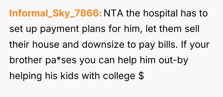 Informal_Sky_7866 NTA the hospital has to set up payment plans...