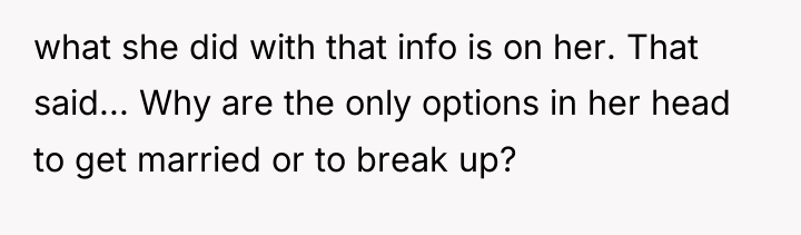 what she did with that info is on her. That...