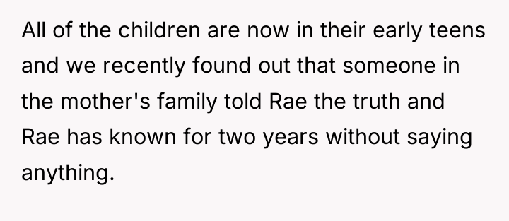All of the children are now in their early teens...