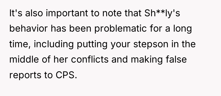 It's also important to note that Sh**ly's behavior has been...