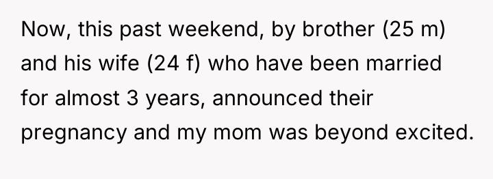 Now, this past weekend, by brother (25 m) and his...