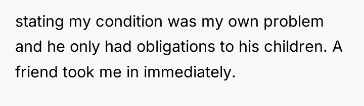 stating my condition was my own problem and he only...