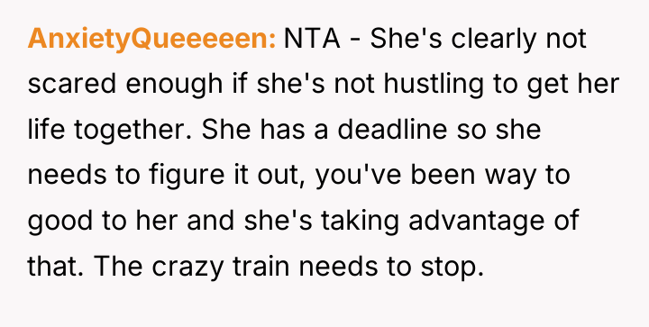 AnxietyQueeeeen NTA - She's clearly not scared enough if she's...