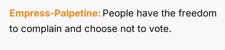 Empress-Palpetine People have the freedom to complain and choose not...
