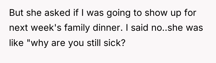 But she asked if I was going to show up...