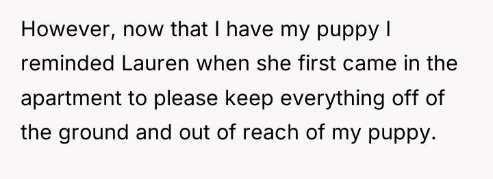However, now that I have my puppy I reminded Lauren...