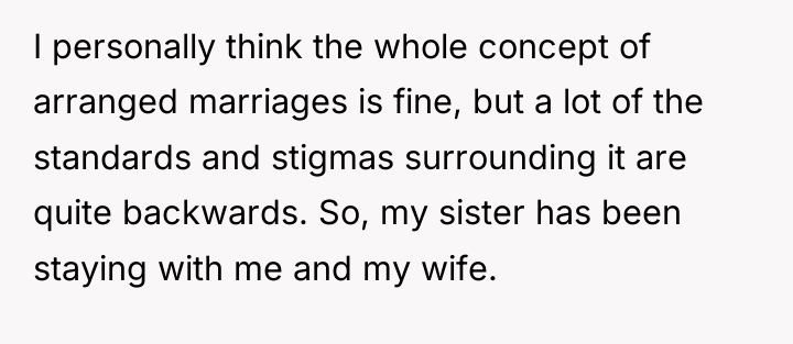 I personally think the whole concept of arranged marriages is...