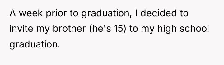 A week prior to graduation, I decided to invite my...