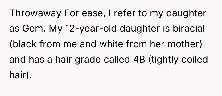 Throwaway For ease, I refer to my daughter as Gem....
