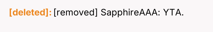 [deleted] [removed] SapphireAAA: YTA.