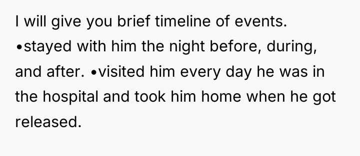 I will give you brief timeline of events. •stayed with...