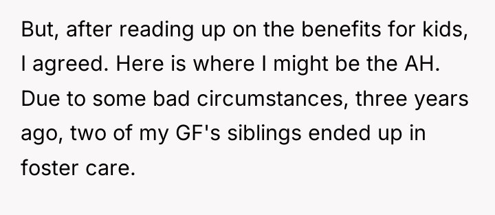 But, after reading up on the benefits for kids, I...