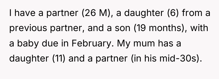 I have a partner (26 M), a daughter (6) from...