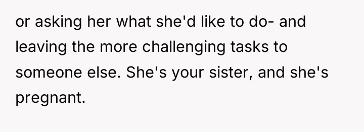 or asking her what she'd like to do- and leaving...