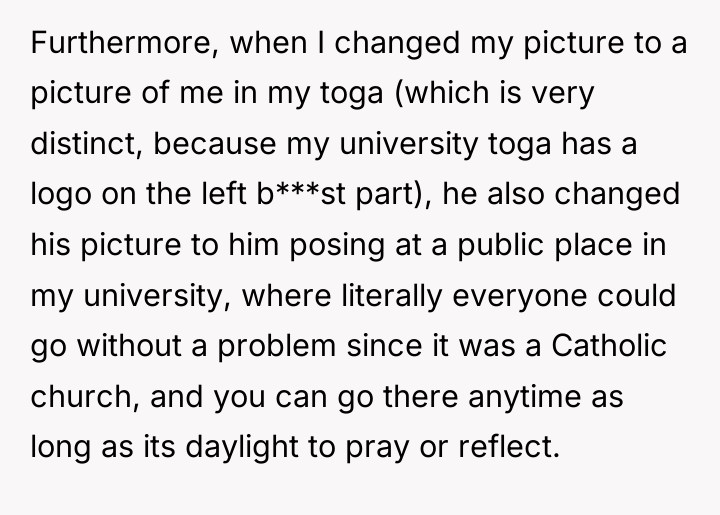 Furthermore, when I changed my picture to a picture of...
