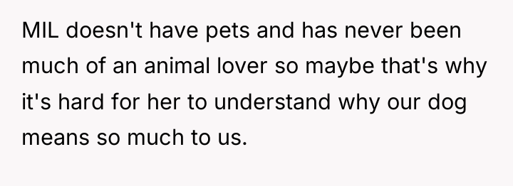 MIL doesn't have pets and has never been much of...