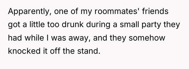 Apparently, one of my roommates' friends got a little too...