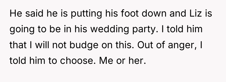 He said he is putting his foot down and Liz...