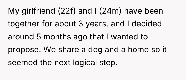 My girlfriend (22f) and I (24m) have been together for...