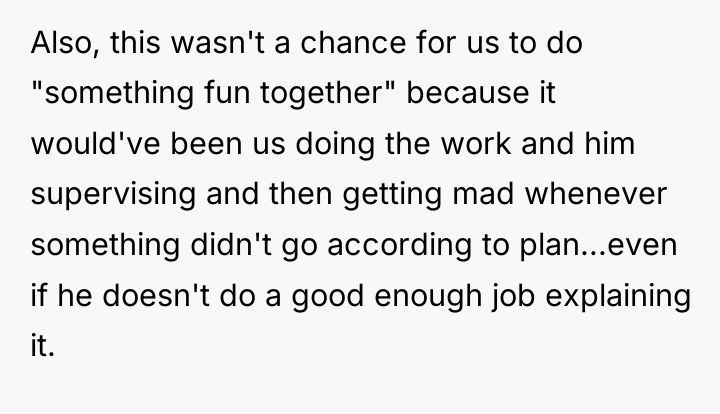Also, this wasn't a chance for us to do "something...