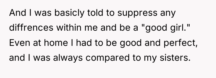 And I was basicly told to suppress any diffrences within...