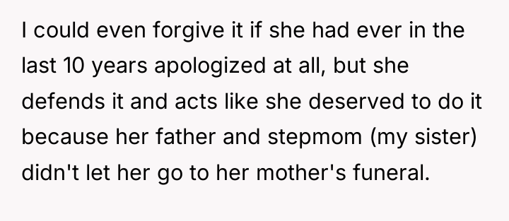 I could even forgive it if she had ever in...