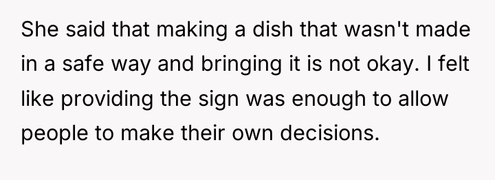She said that making a dish that wasn't made in...