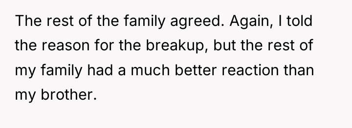 The rest of the family agreed. Again, I told the...