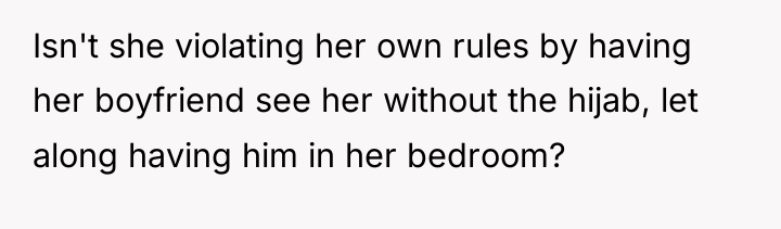 Isn't she violating her own rules by having her boyfriend...