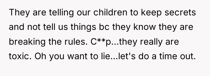 They are telling our children to keep secrets and not...