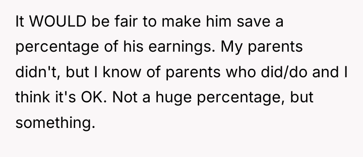 It WOULD be fair to make him save a percentage...