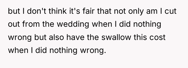 but I don't think it's fair that not only am...