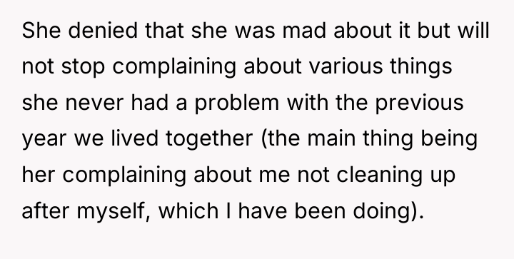 She denied that she was mad about it but will...
