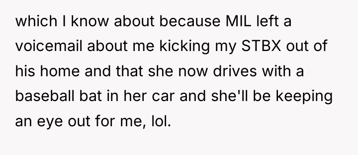 which I know about because MIL left a voicemail about...
