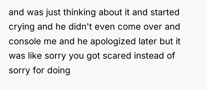 and was just thinking about it and started crying and...