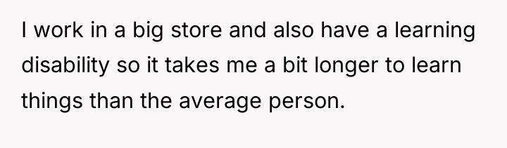 I work in a big store and also have a...