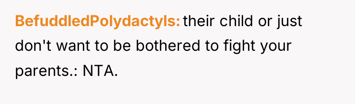 BefuddledPolydactyls their child or just don't want to be bothered...