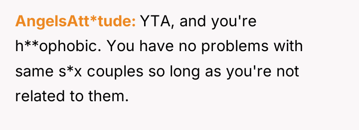 AngelsAtt*tude YTA, and you're h**ophobic. You have no problems with...